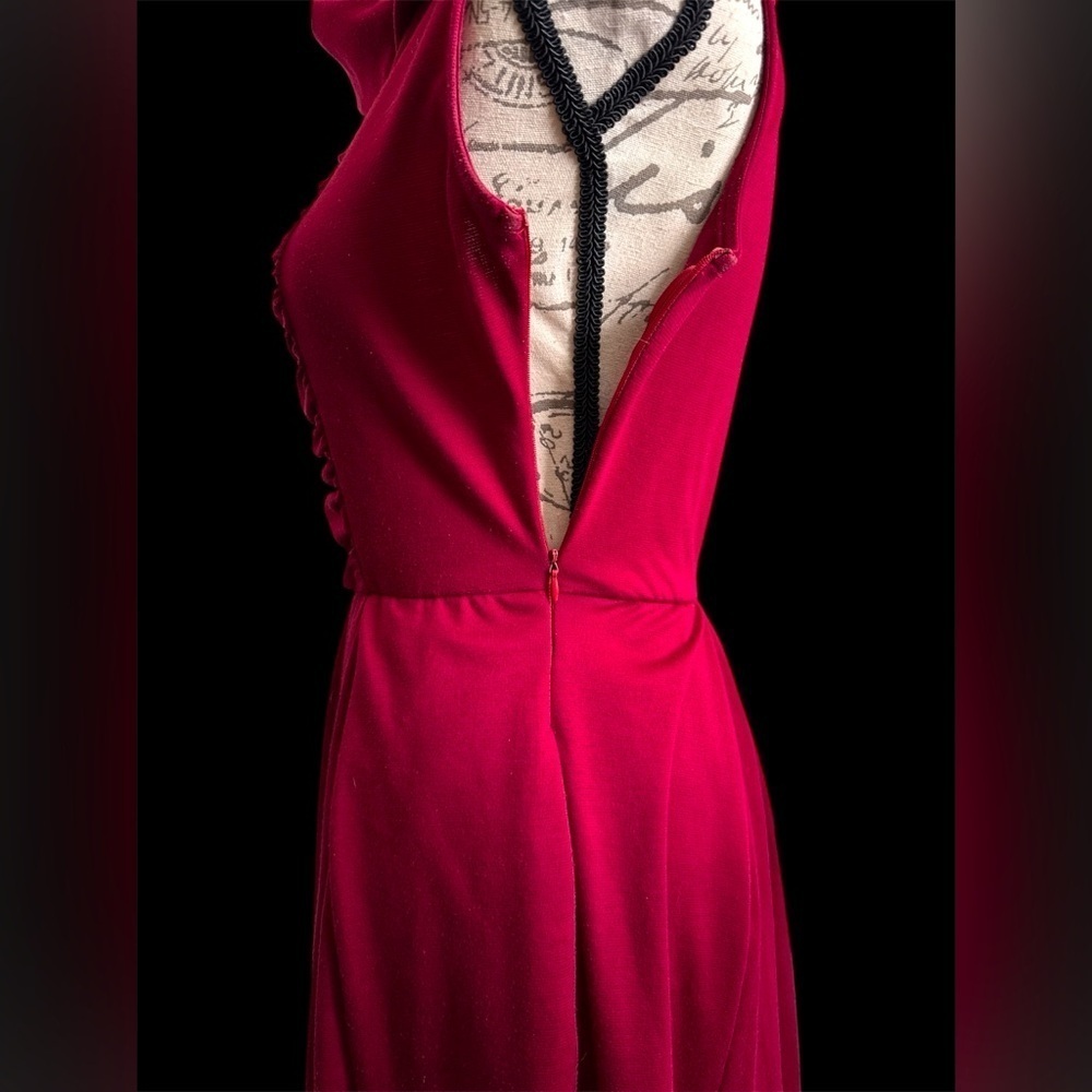 Vintage- Absolutely Adorable Fervour ModCloth Red/Burgandy Sleeveless Dress - Picture 3 of 3